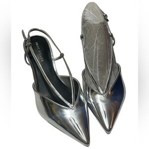 Marc Fisher Metallic Silver Heels Sz 8.5 Women